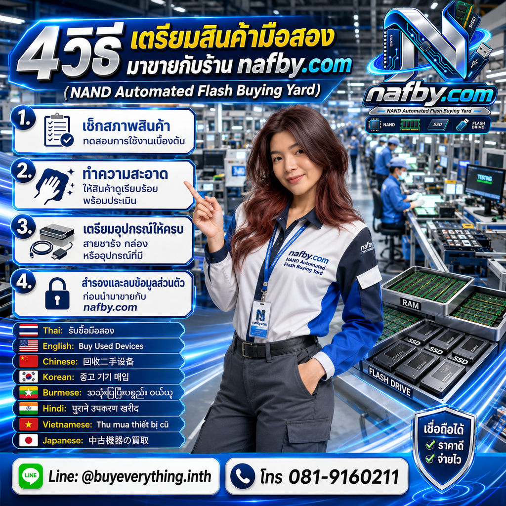 4 วิธีเตรียมสินค้า RAM และอุปกรณ์มือสองก่อนขายกับ nafby.com
